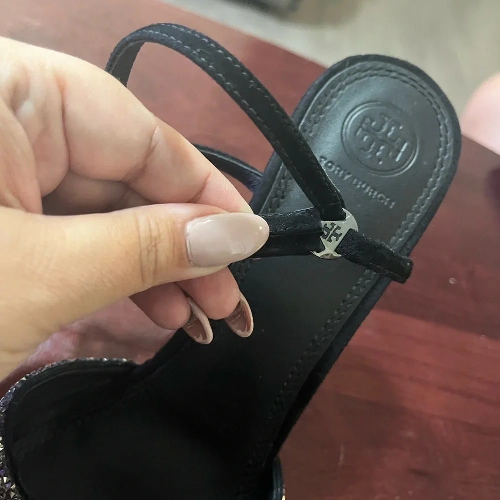 Tory Burch Glitter Heel Sandal, SZ 10M